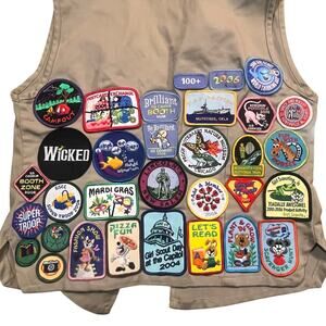 Vintage Girl Scouts Vest Small with Patches & Pins 2000s Collection Camp Badges